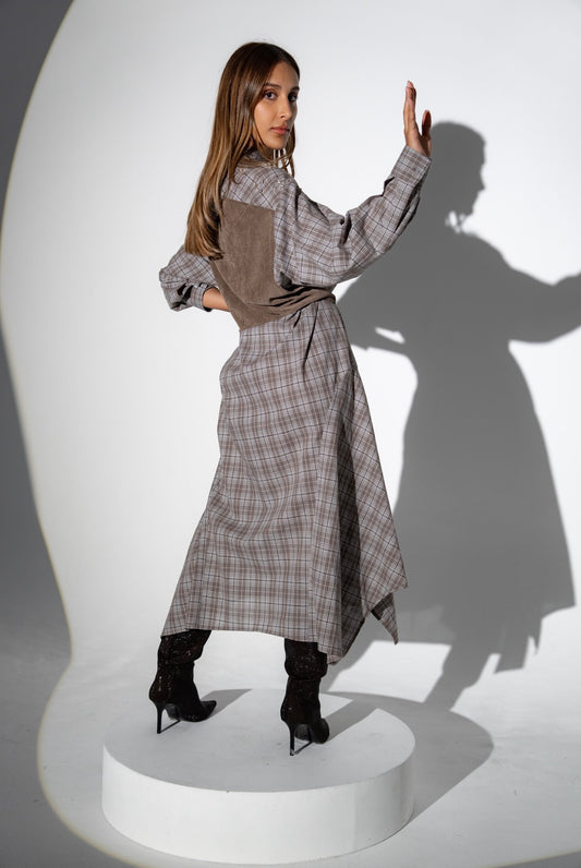 Corduroy Checked Dress