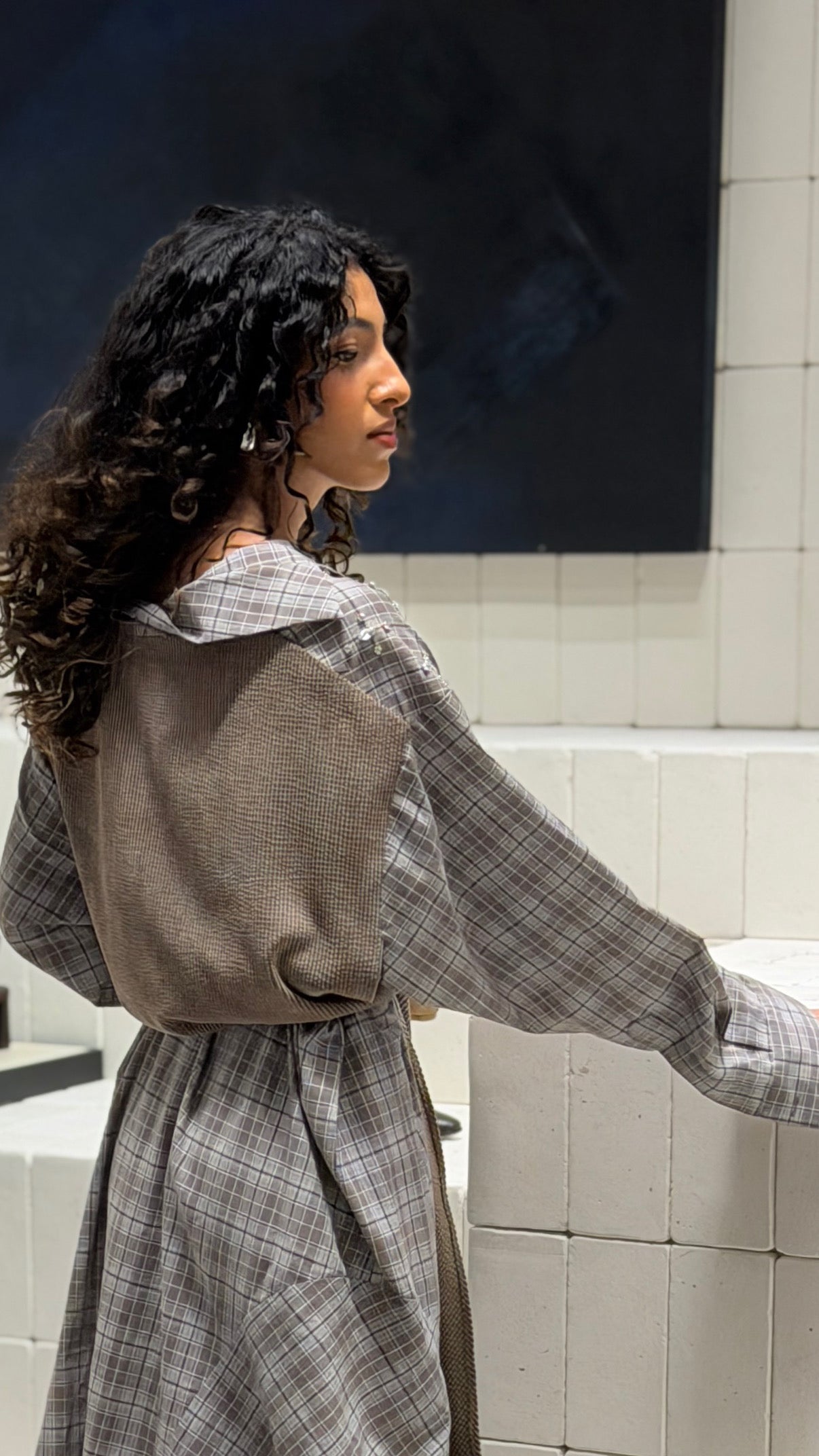 Corduroy Checked Dress