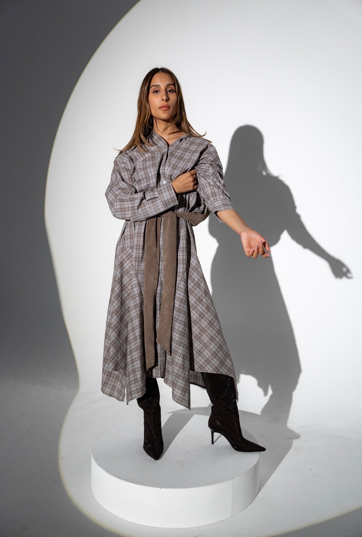 Corduroy Checked Dress