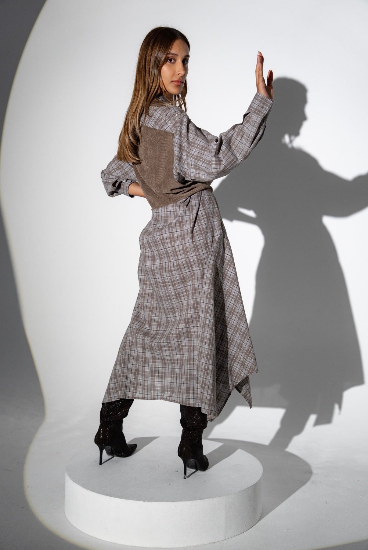 Corduroy Checked Dress